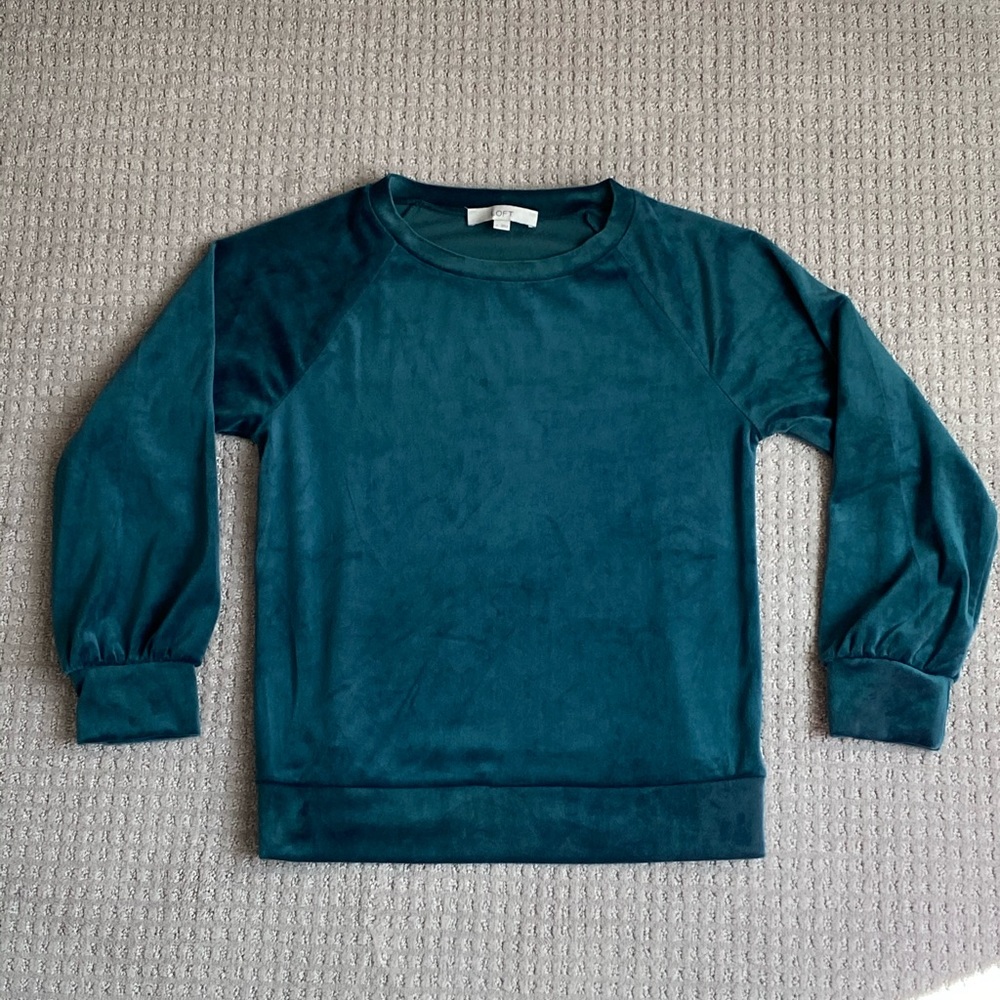 Loft Emerald Velvet Top